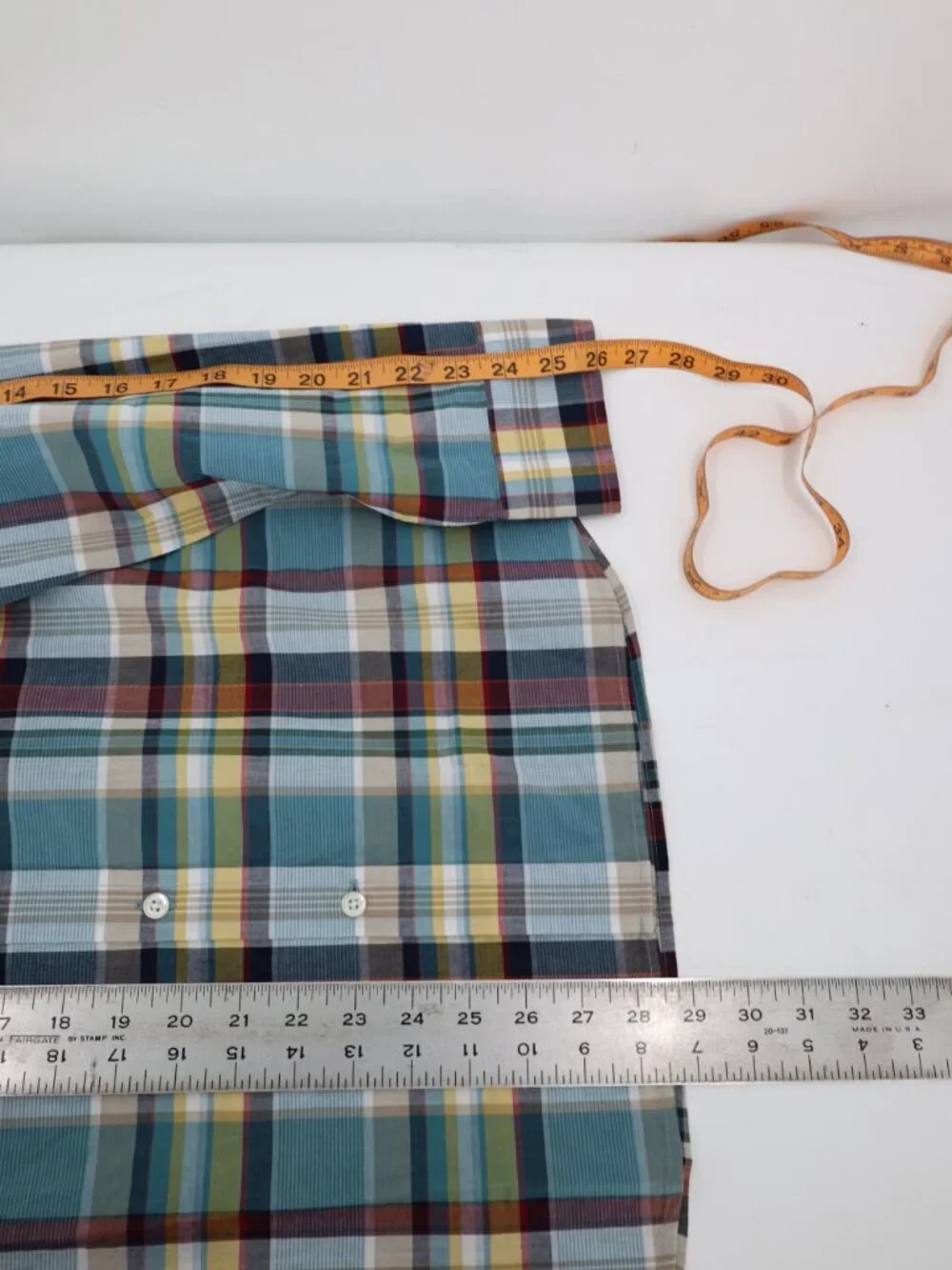 NWT Banana Republic Shirt Mens Medium Button Up Plaid Cotton Standard Fit casual